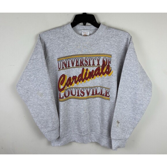 Vintage 90s University Of Louisville Cardinals Graphic Crewneck / Size Large - Picture 1 of 6